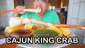 How to cook CAJUN KING CRAB *MUKBANG